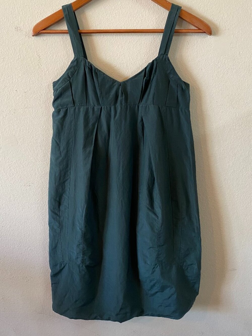 JNBY SMALL DARK TEAL (DEEP FOREST GREEN) SLEEVELESS BABYDOLL MINI DRESS